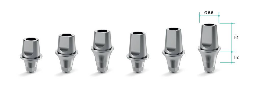 Прямий титановий абатмент Bauers, 5.5х2.5х5.5