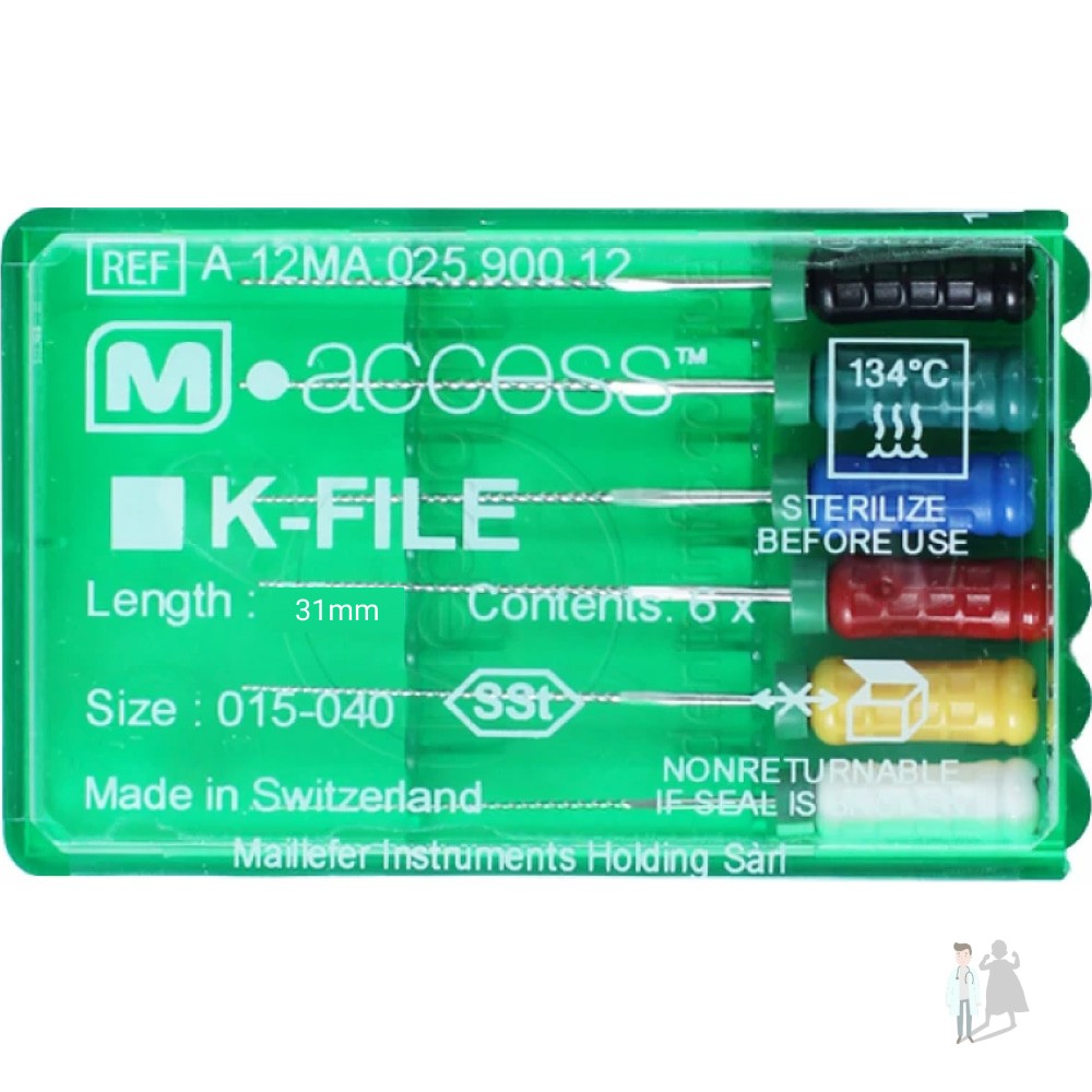 Эндодонтические инструменты (файлы) K-File M-Access, длина 31