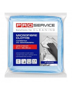 Салфетки из микрофибры для стекла PRO Service, 5 шт.