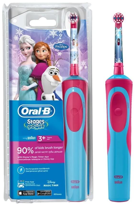 Детская электрическая зубная щетка Oral-B Stages Frozen, от 3-х лет